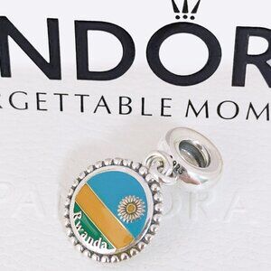 Pandora Rwanda Flag Exclusive Dangle Charm with box